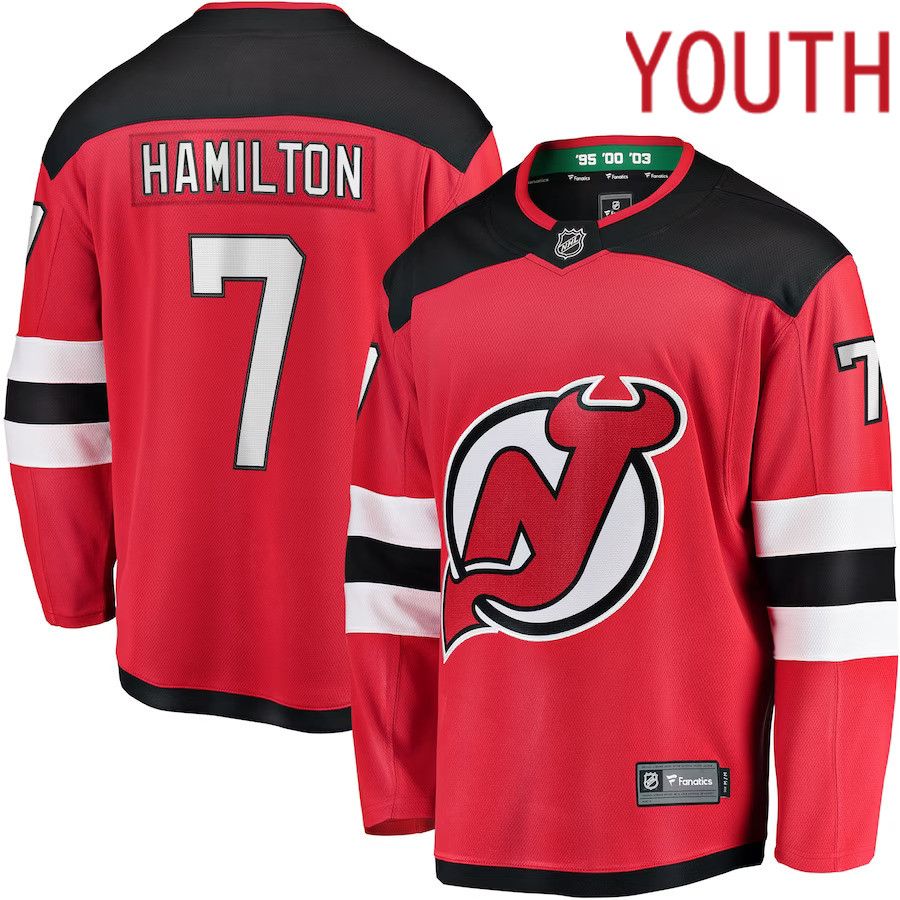 Youth New Jersey Devils 7 Dougie Hamilton Fanatics Branded Red Breakaway Player NHL Jersey